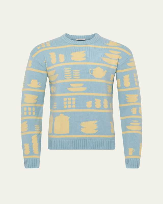 Crockery Jacquard Wool Sweater